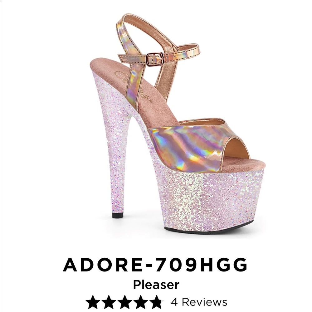 Pleaser Adore 709-HGG, Size 8, Used- like new.